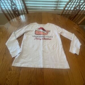 Vineyard Vines Merry Christmas Long Sleeve White Tee T-Shirt Size S